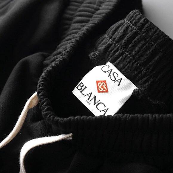 Casablanca Black Graphic-Print Drawstring Athletic Shorts - Picture 6 of 8